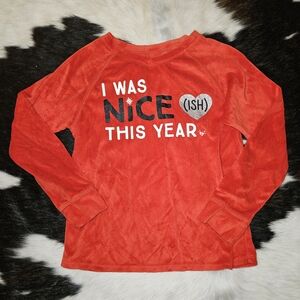 Justice Red Long Sleeve Kids Tee